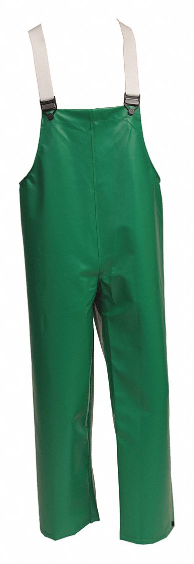 RAIN OVERALL, FLAME-RESISTANT, SIZE 2XL, GREEN, POLYESTER/PVC