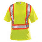 UNISEX HI-VIS SHIRT, S/S, YELLOW, L, 44 IN CHEST, 29 1/2 IN L, POLYESTER