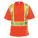 UNISEX HI-VIS SHIRT, S/S, ORANGE, S, 36 IN CHEST, 27 1/2 IN L, POLYESTER