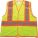 UNISEX HI-VIS VEST, L/XL, 55 IN CHEST, 29 IN L, YELLOW, POLYESTER