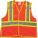 UNISEX HI-VIS VEST, S/M, 55 IN CHEST, 28 IN L, ORANGE, POLYESTER