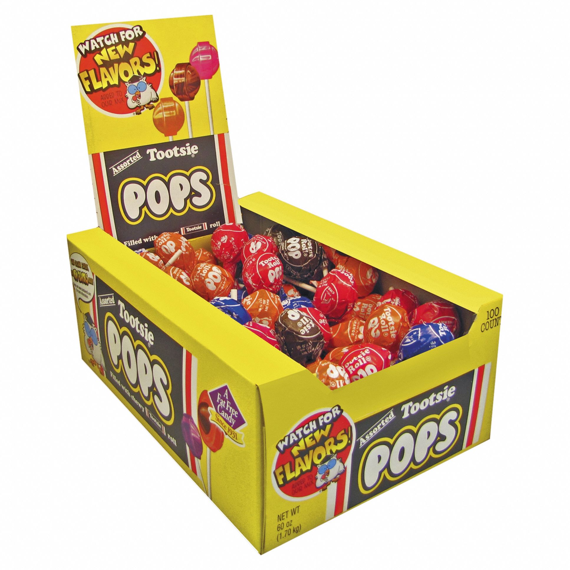 Candy: Cherry/Chocolate/Grape/Orange/Raspberry, 0.6 oz Item Size, 100 Items Per Pack