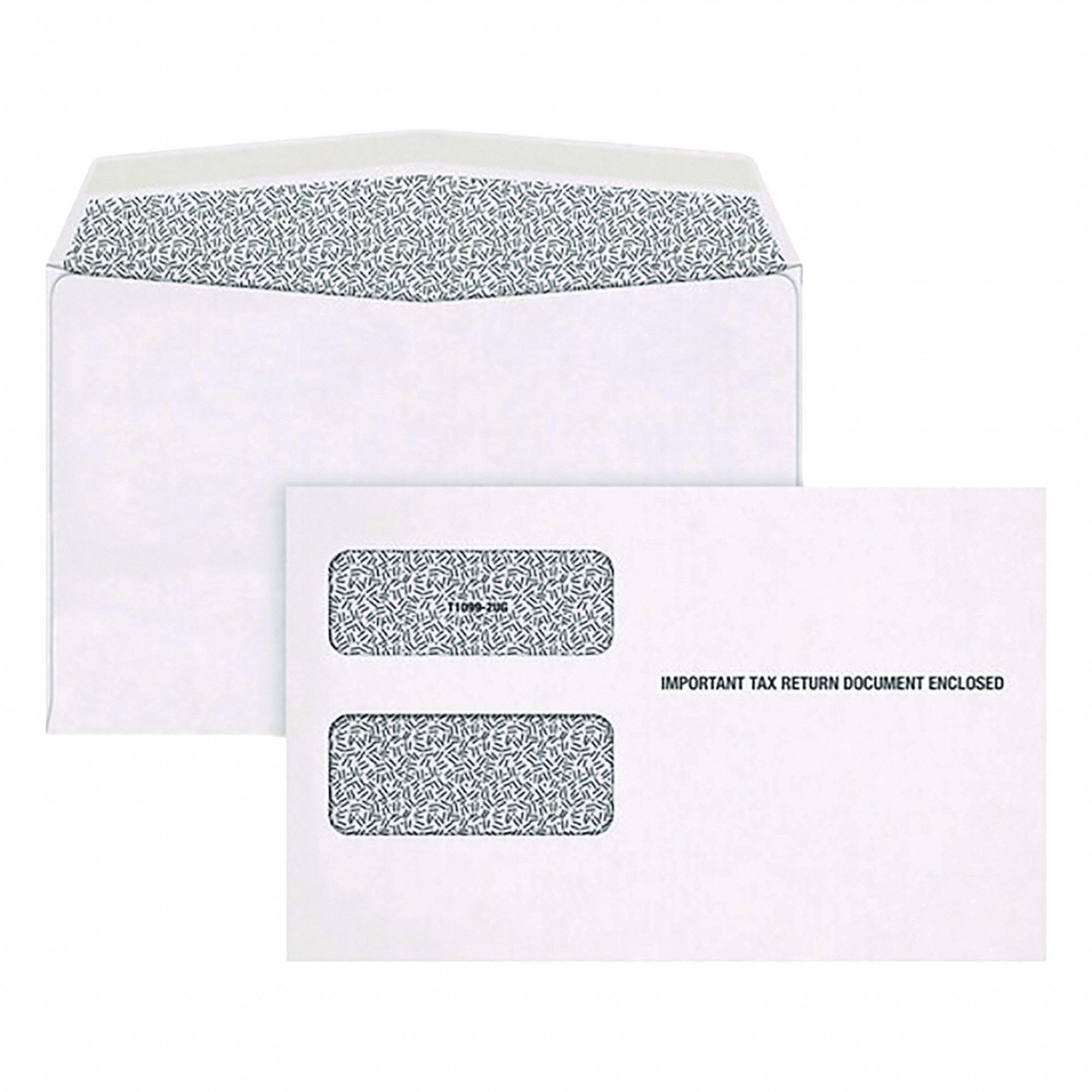 Window Envelopes, 9 in W, White, PK24