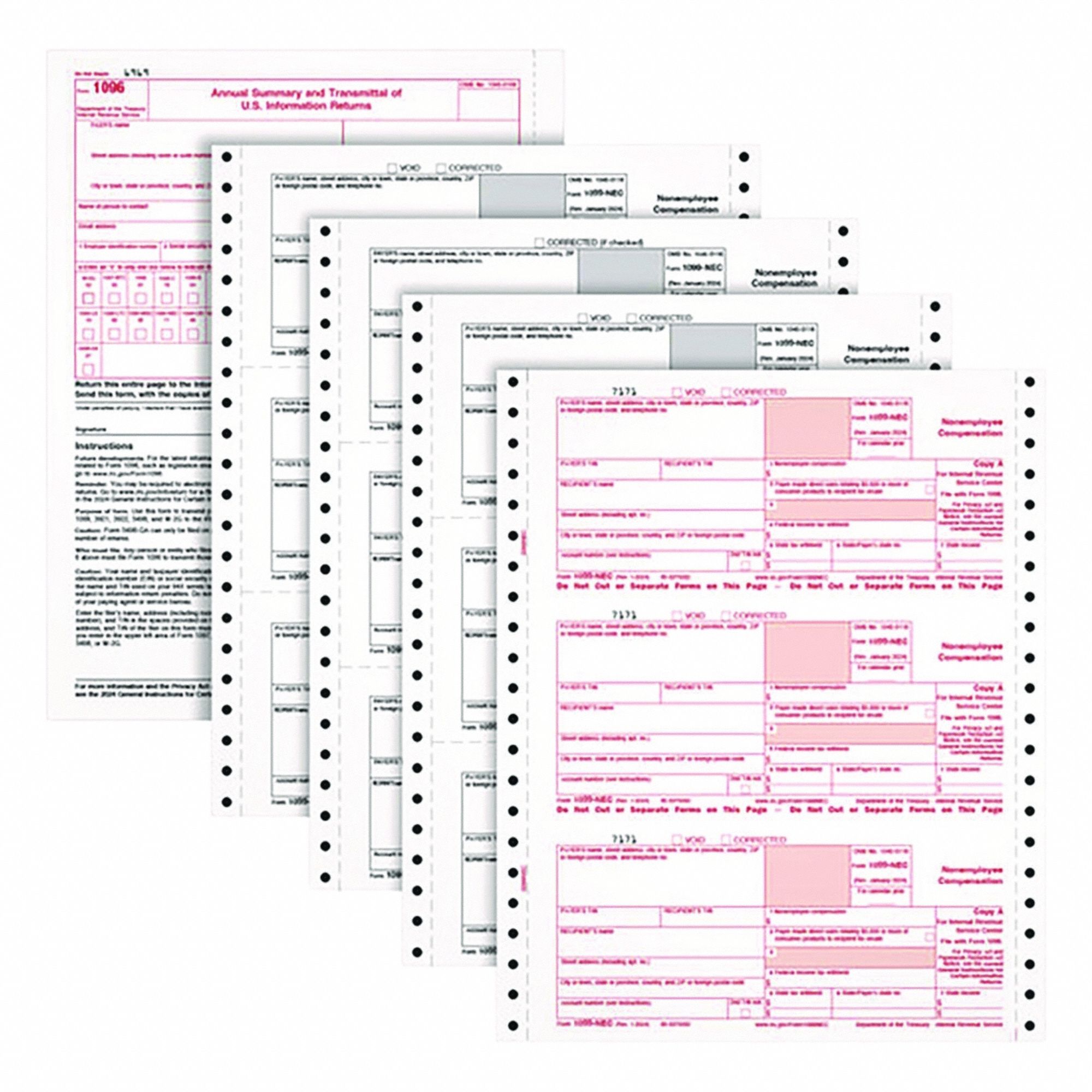Tax Form, 11" L, 8 1/2" W, 4-Part, PK24