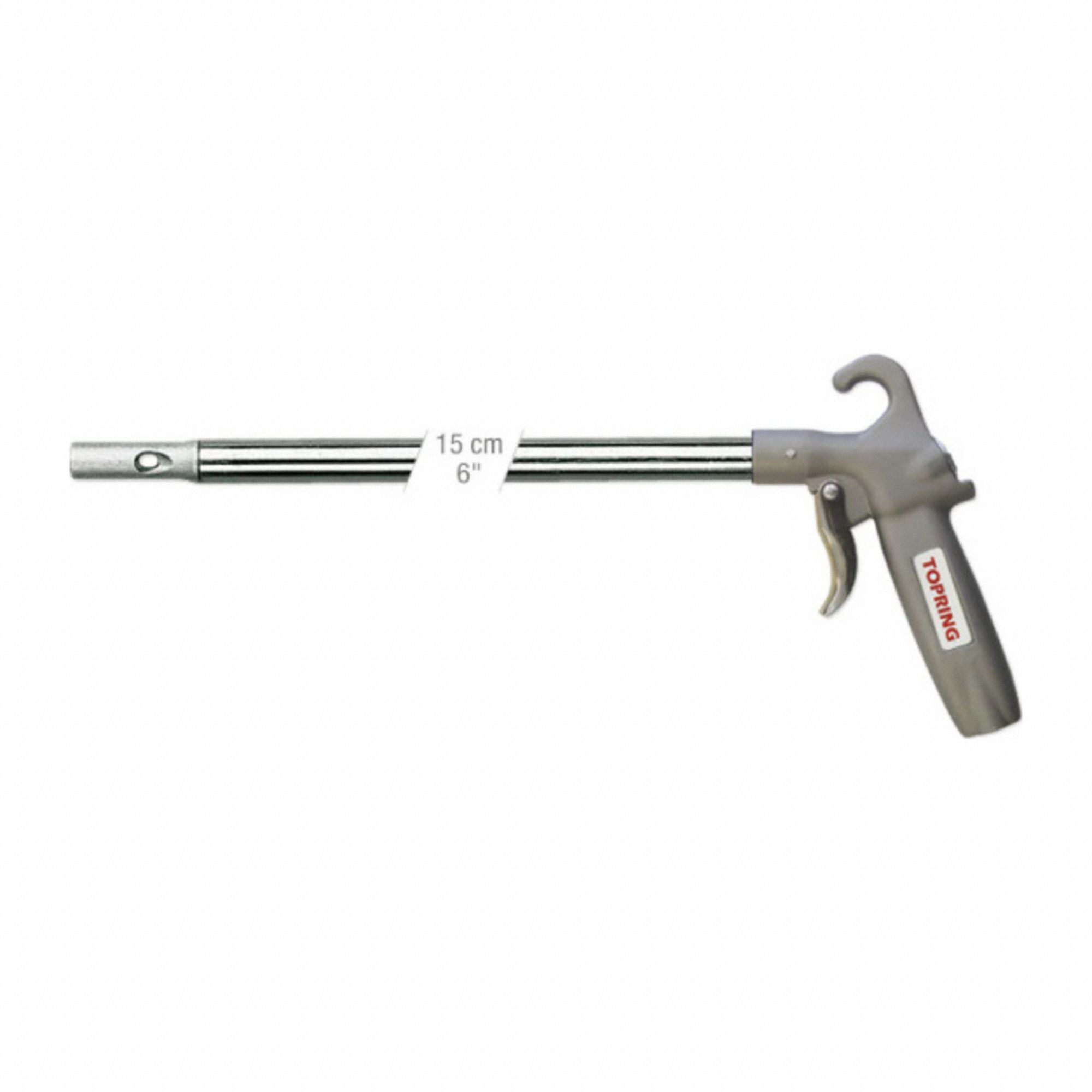 AIR-POWERED GUN, DIE CAST ALUMINUM, AIR INLET SIZE/TYPE NPT/1/4 IN, FEMALE, 107 DB, 6 1/2 IN L X 10 1/4 IN W, SILVER