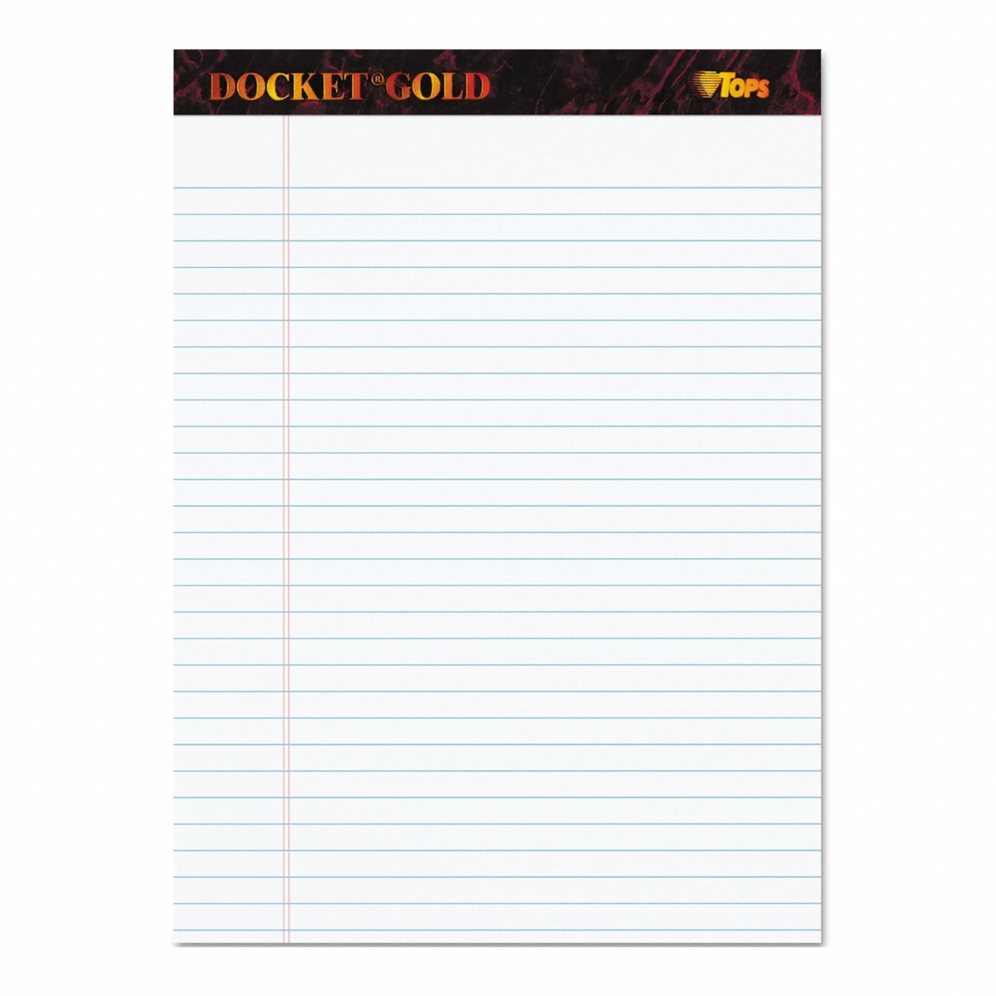 Notepad: 8-1/2 in x 11-3/4 in Sheet Size, Legal, White, 600 Sheets, 0% Recycled Content, 12 PK