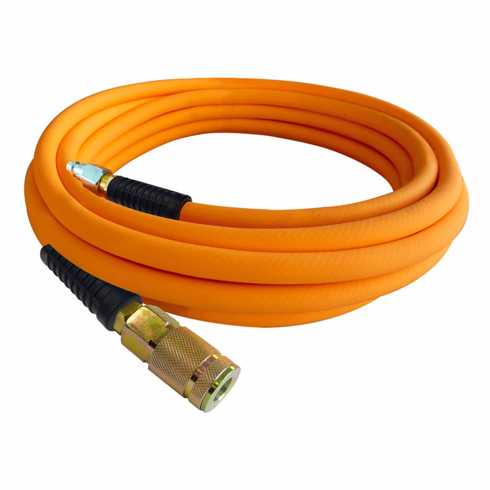AIR HOSE, -40 ° C TO 65 ° C, TECHNOPOLYMER, 50 FT L, ORANGE, 300 PSI AT 70 F, ¼ IN ID, ¼ IN HOSE FITTINGS