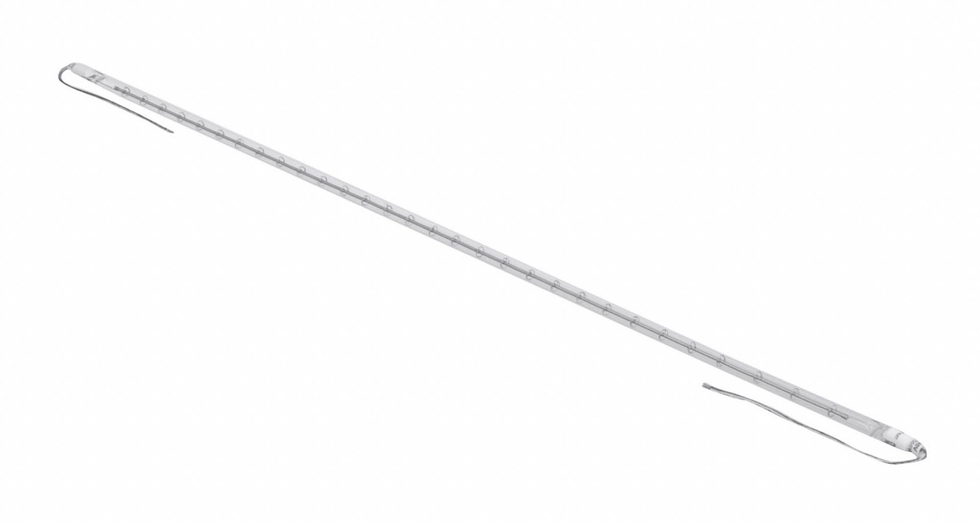 QUARTZ LAMP, 600V, 2,500 W, 28 11/16 IN L, 12 MM IN DIA, QUARTZ, CLEAR, FOR 342, 343, OR MM-33A