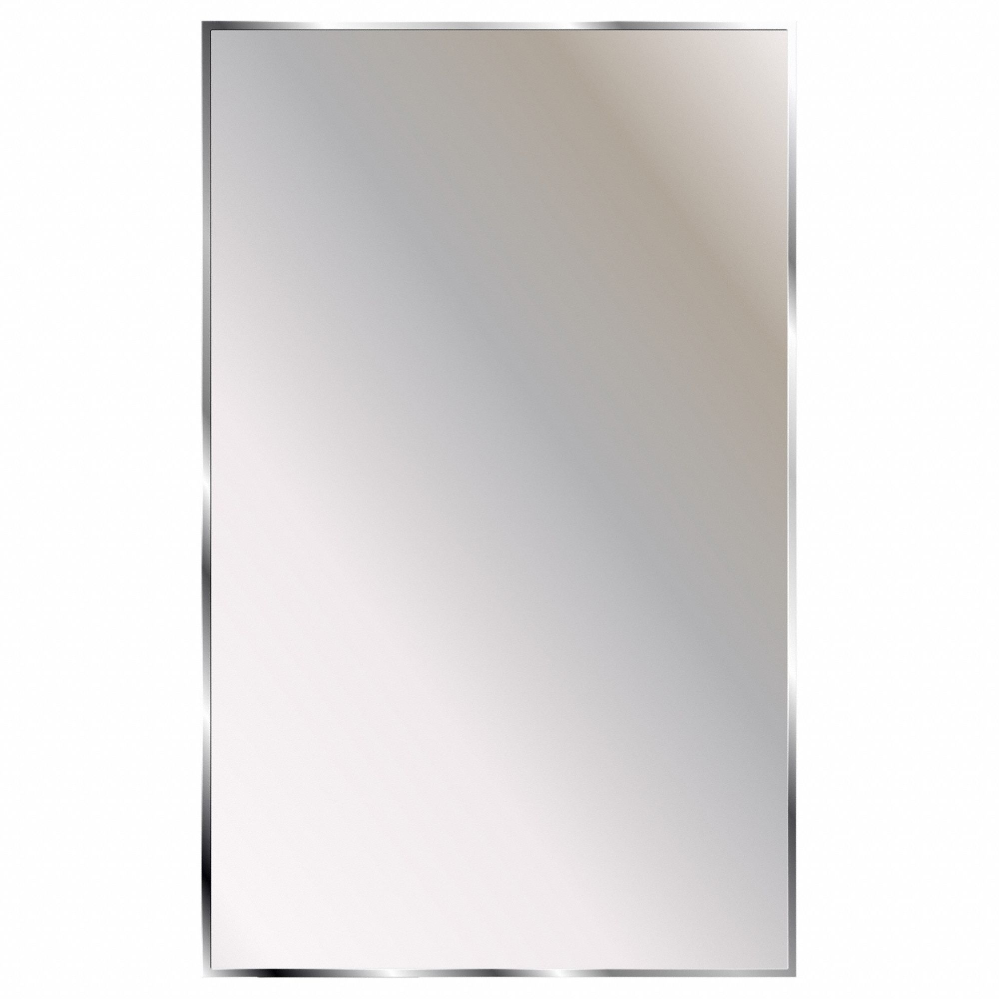 WASHROOM MIRROR: RECTANGULAR, 24 IN X 18 IN X ½ IN, WALL, ACRYLIC, RUST RESISTANT