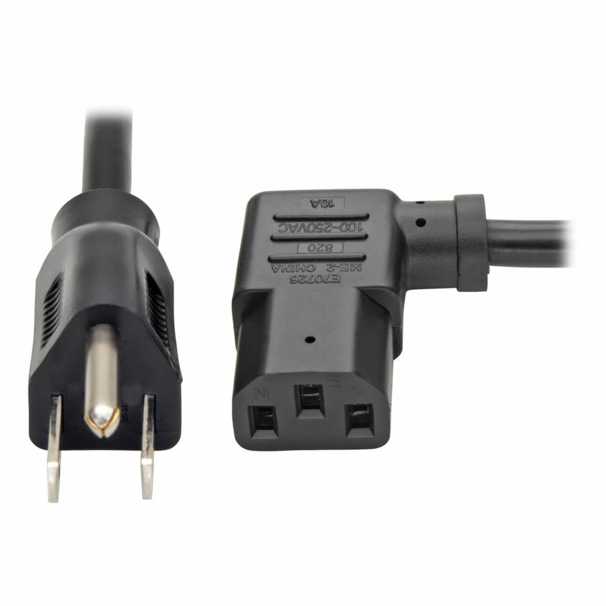 POWER CORD, PVC, 18 AWG, 10 A, 125V AC, 3 CONDUCTORS, 6 FT, NEMA 5-15P TO LA IEC C13