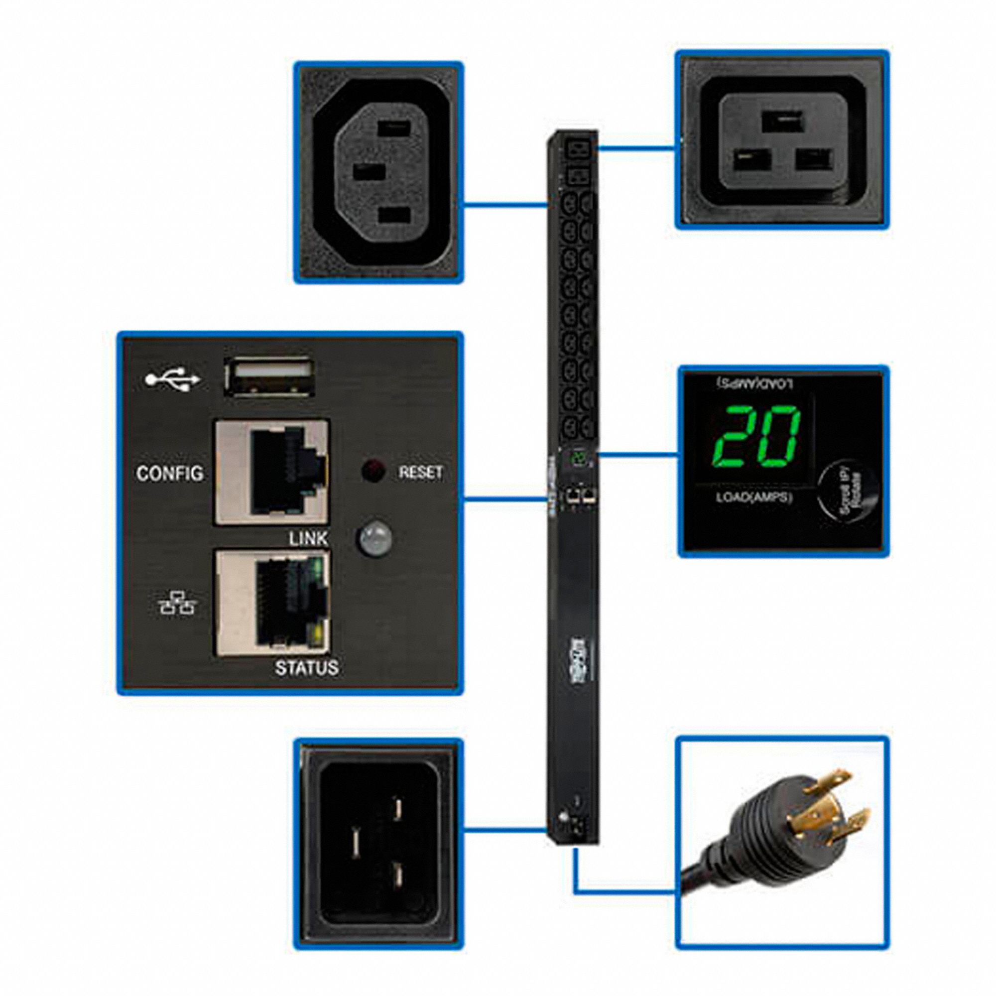 PDU MONITORED 208/230V 20A 18 C132 C19