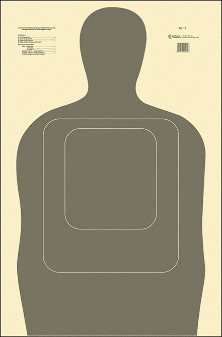 Shooting Range Targets: Paper, Silhouette Target, 3 3/4 ft Ht, 24 in Wd, Gray, 100 PK