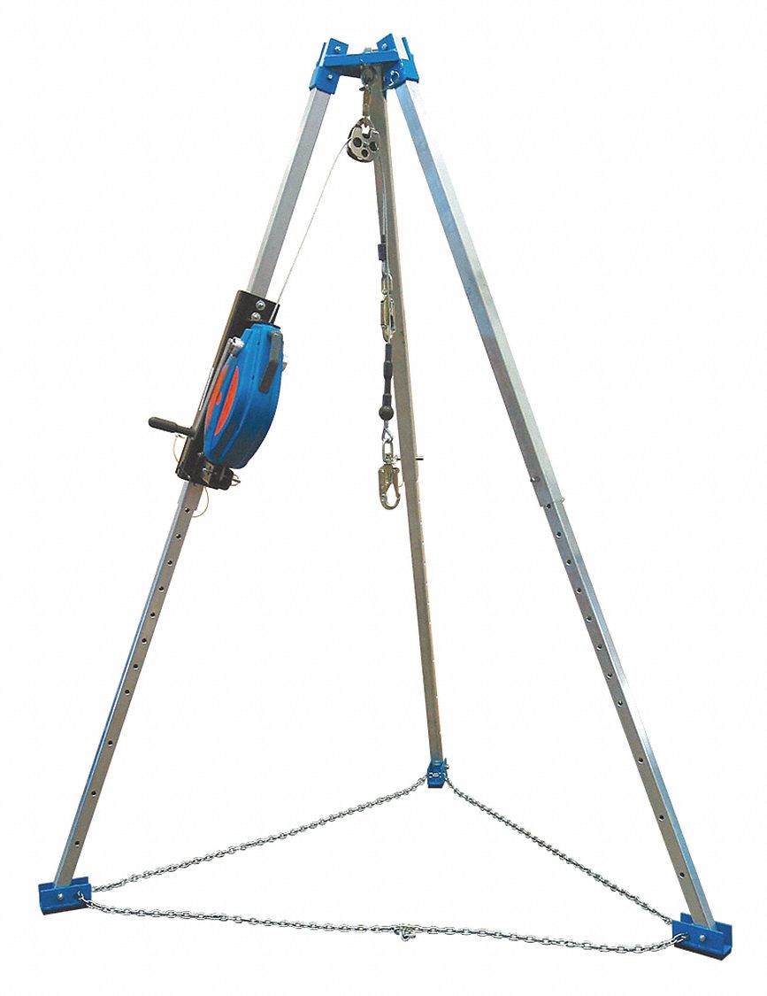 CONFINED SPACE SYSTEM, CSA, CAP 310 LB, BL, ROPE 50 FT L/3/16 IN DIA, STEEL/PLASTIC/AL/RUBBER/ABS