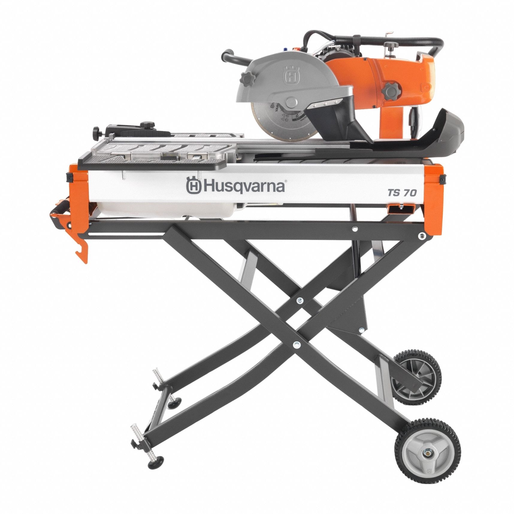 Cart Tile Saw: Wet, 3 1/16 in Max. Cutting Dp, 12 A Current, 120 V AC Volt
