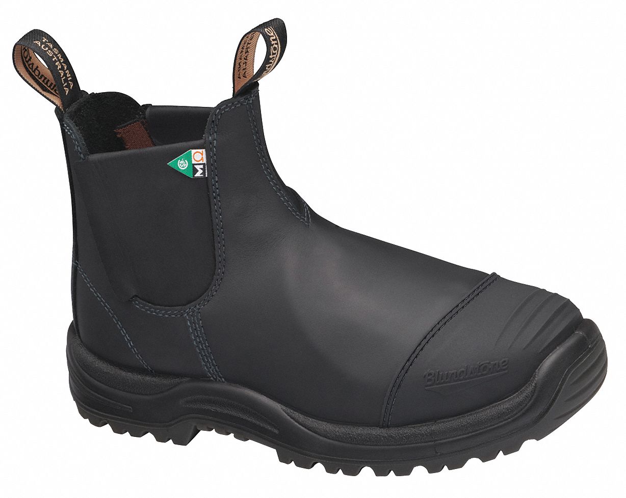 MEN'S SAFETY BOOTS, SZ 10, LEATHER/FABRIC, BLACK, 6 IN H, CSA, WATER-RESISTANT