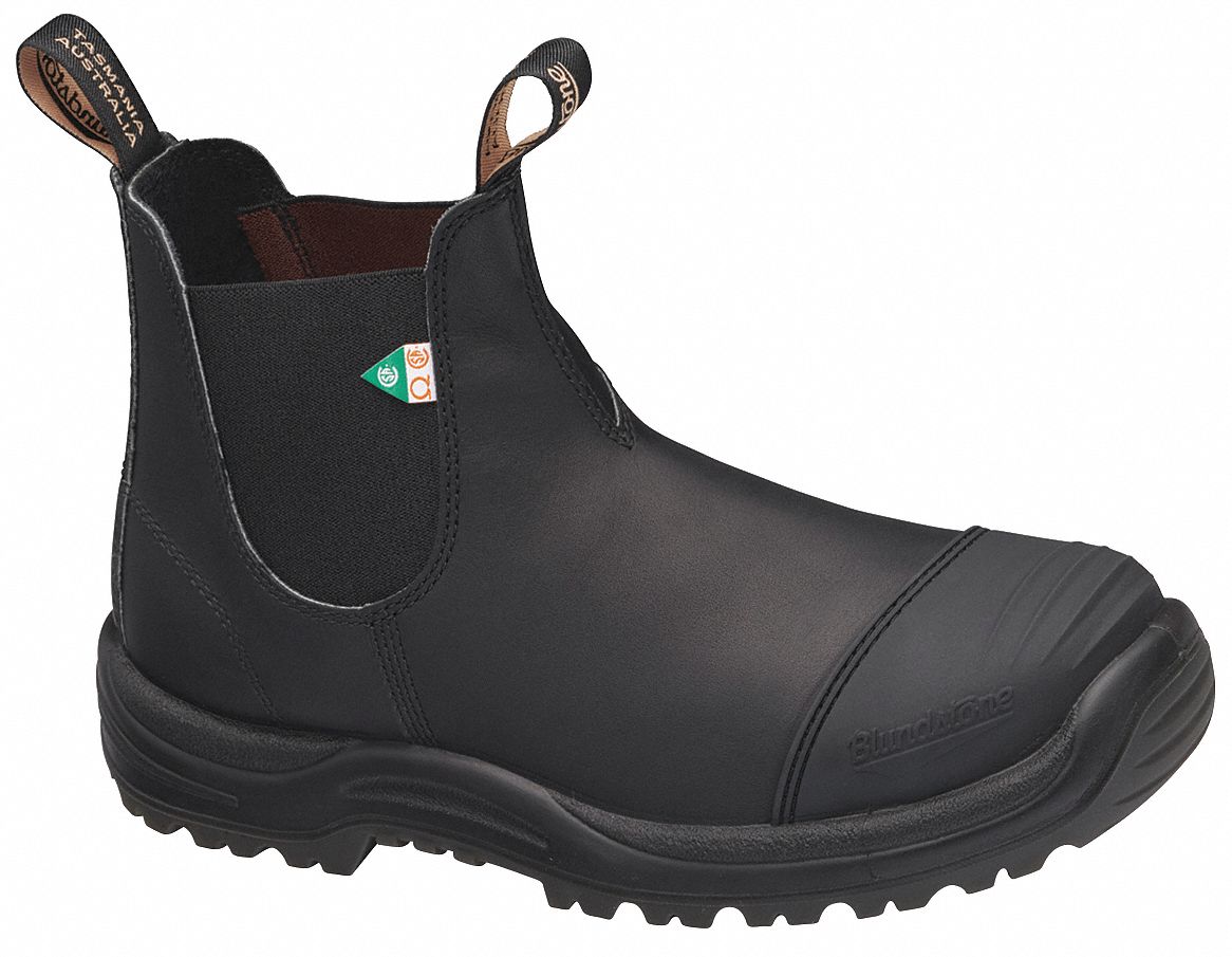 BLUNDSTONE UNISEX SAFETY BOOTS SZ 9 7 LEATHER FABRIC BLACK 6