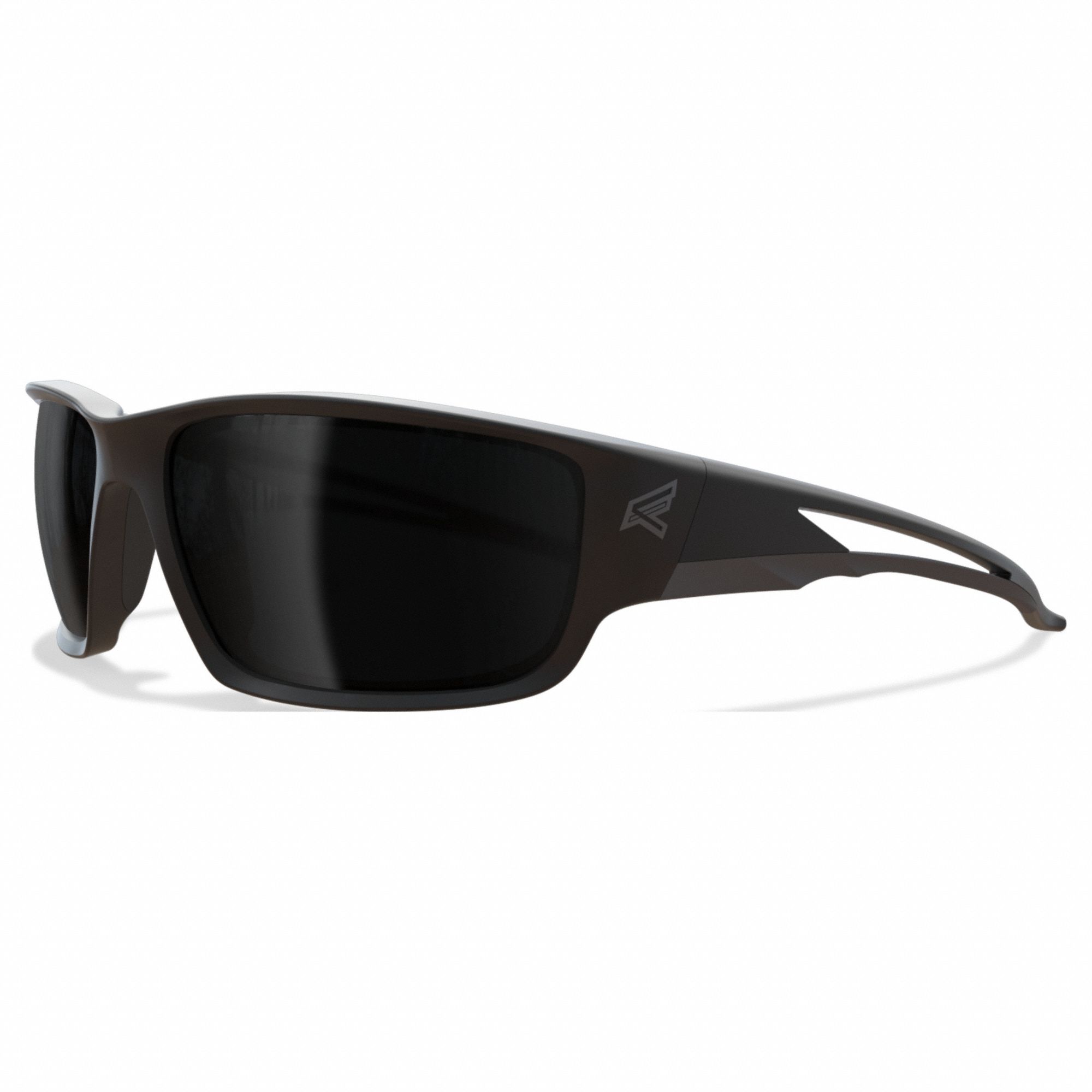 Safety Glasses: Smoke Lens, Full-Frame, Vapor Shield, Metal Detectable, Black Frame
