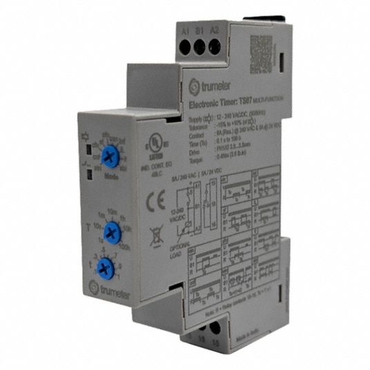 TRUMETER, 12 to 240V AC/DC, 0.1 sec – 100 hr, Time Delay Relay - 408PH1 ...