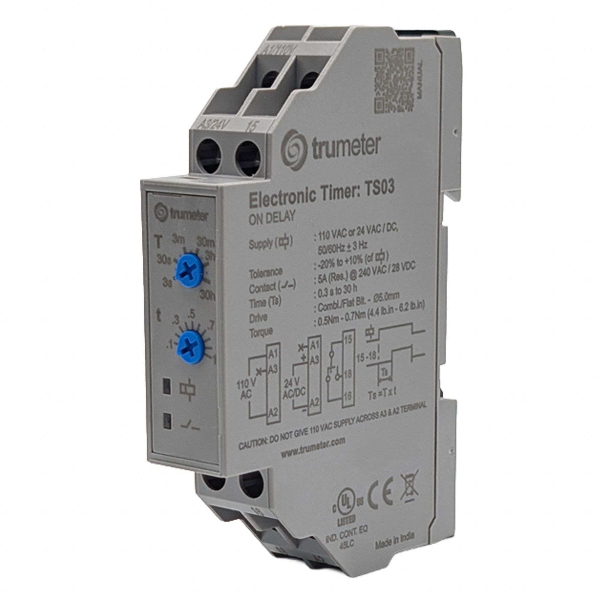 Time Delay Relay 110V AC 24V AC/DC
