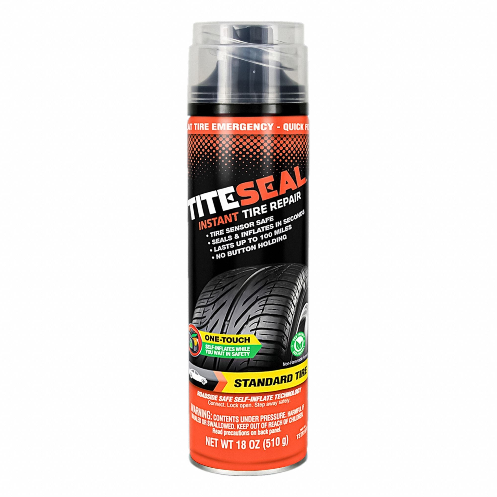 Instant Tire Repair: Titeseal, Aerosol, Aerosol Spray Can, 18 oz Container Size, Std Tires