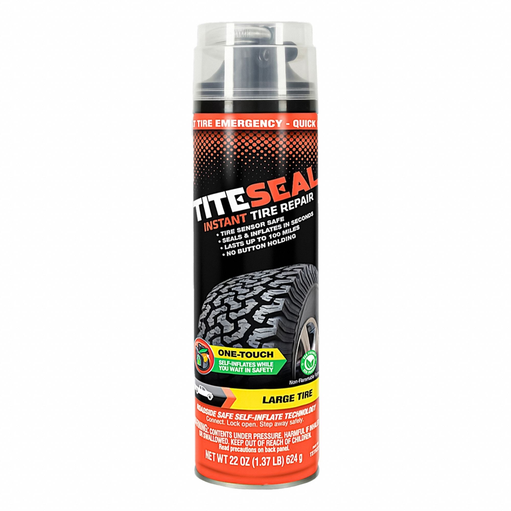 Instant Tire Repair: Titeseal, Aerosol, Aerosol Spray Can, 22 oz Container Size, White