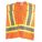 UNISEX HI-VIS VEST, S/M, 36 - 42 IN CHEST, 26 IN L, ORANGE, POLYESTER