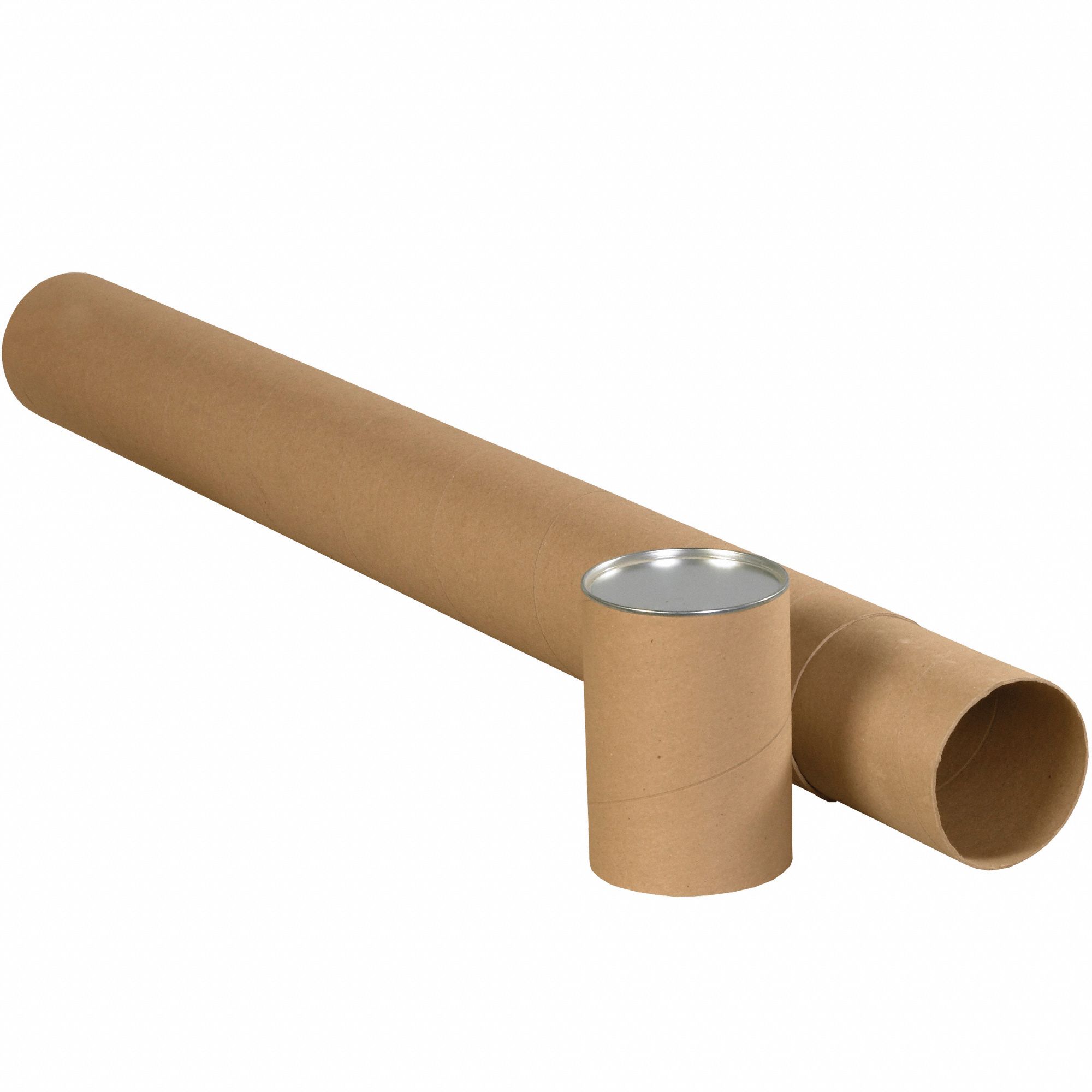 Mailing Tube: 2x24 in, 1/8 in Wall Thick, Brown, 25 PK