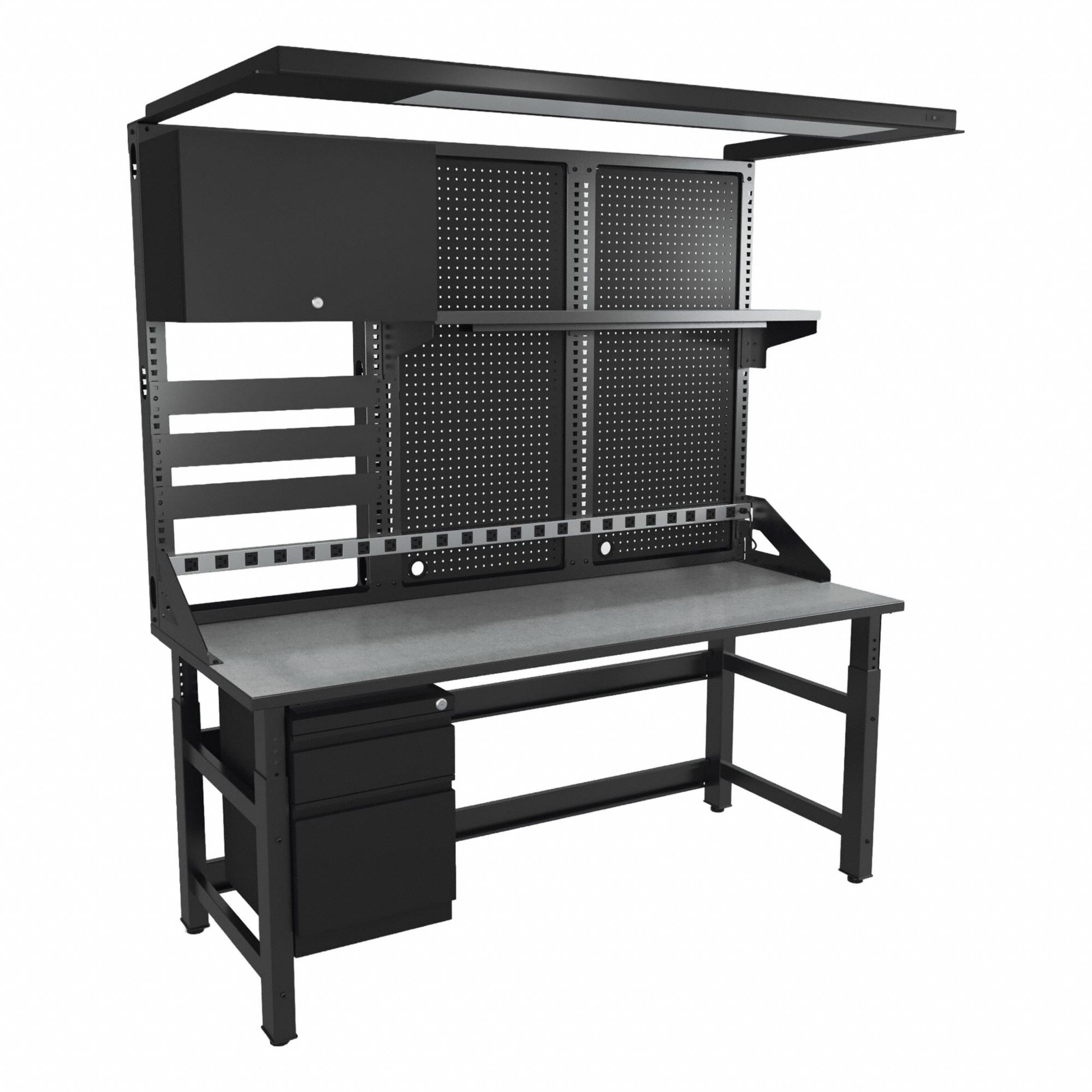 Computer Workstation: 1 Shelves, 0 Display Mounts, 86 in Overall Ht, 72 in Overall Wd