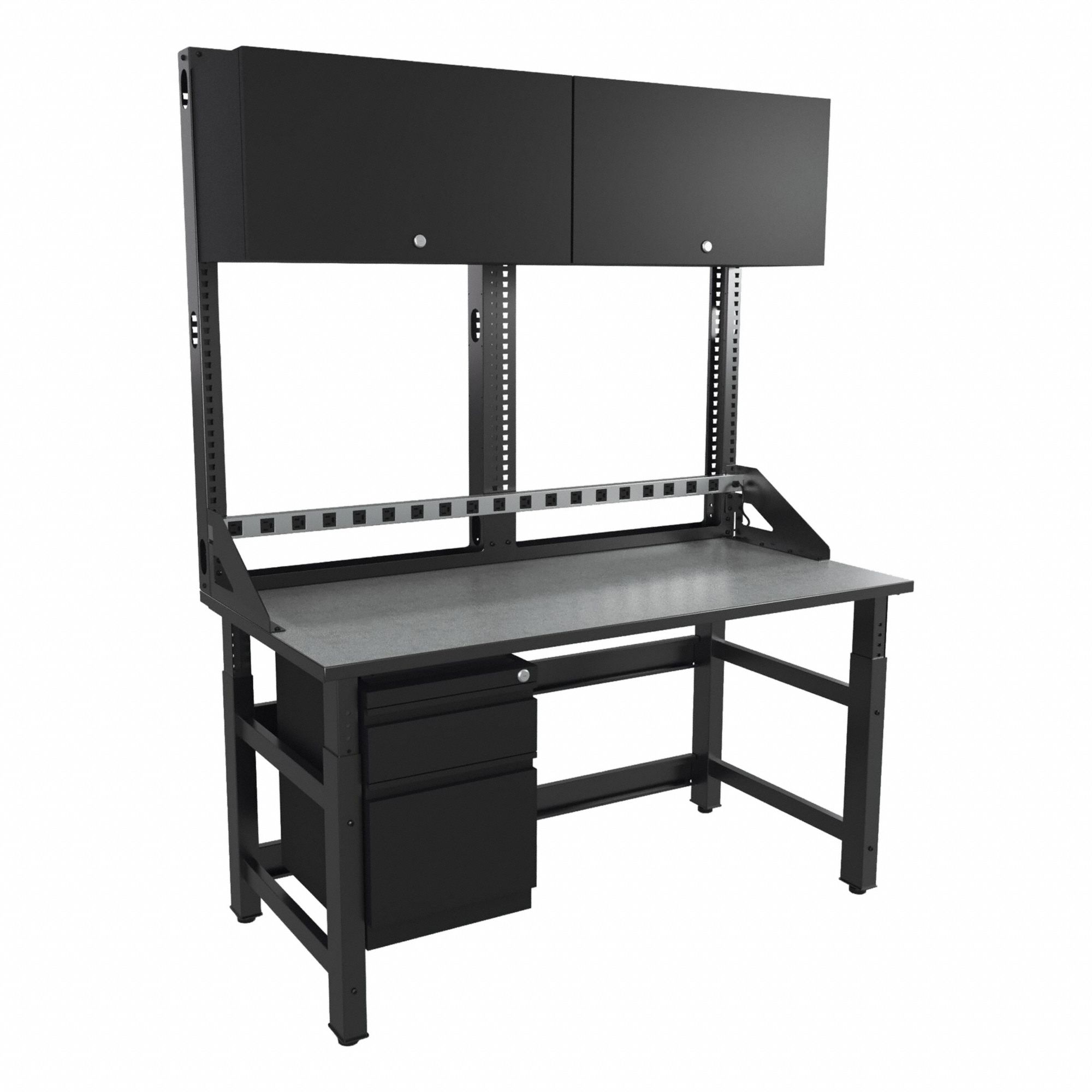 Computer Workstation: 0 Shelves, 0 Display Mounts, 86 in Overall Ht, 60 in Overall Wd