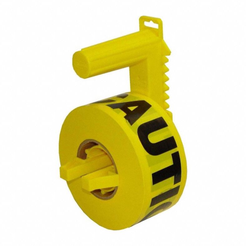 Barricade Tape Dispenser: Polypropylene, Yellow