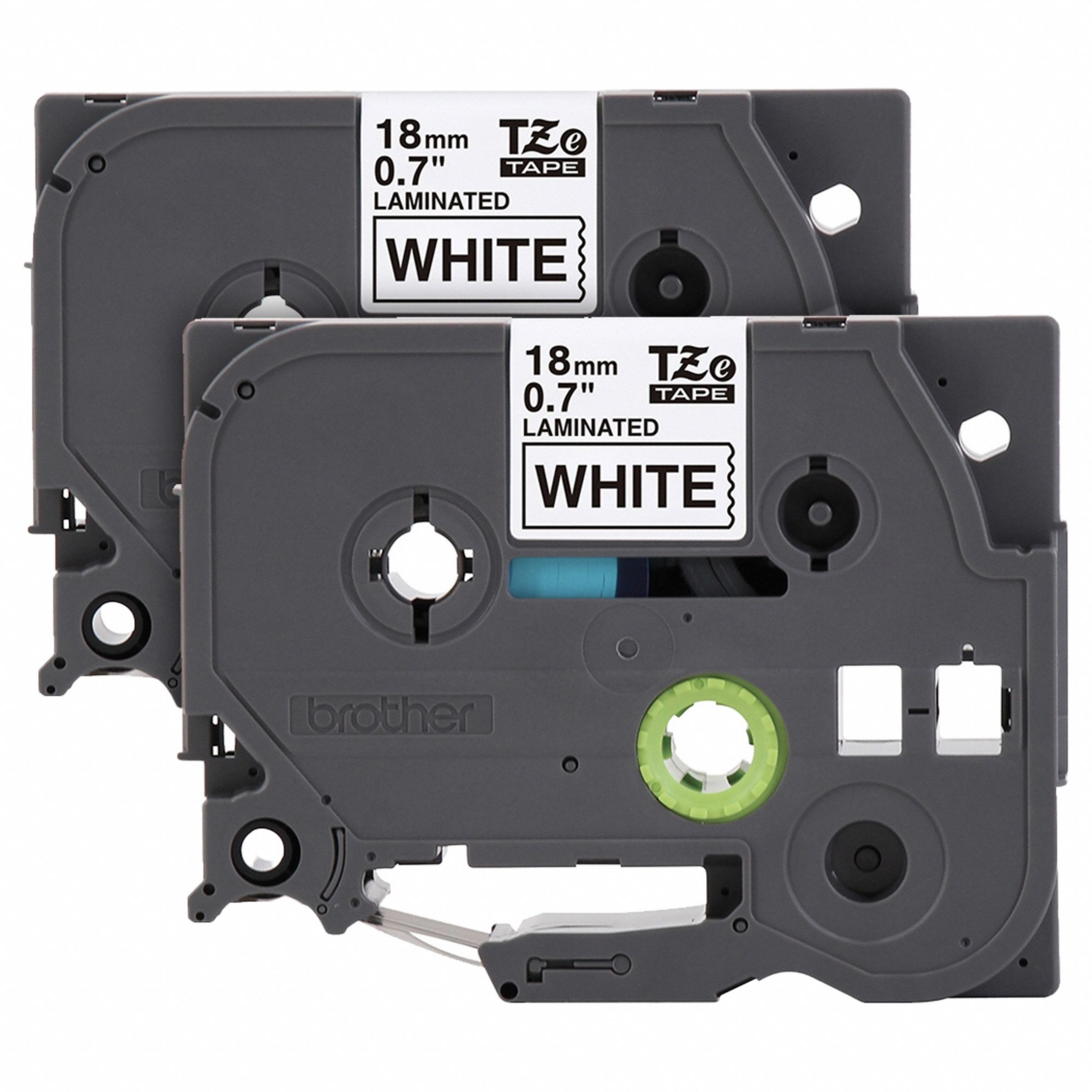 Combined Label and Ribbon Cartridge: 45/64 in x 26 1/4 ft, Polyester, White (Gloss), Indoor/Outdoor