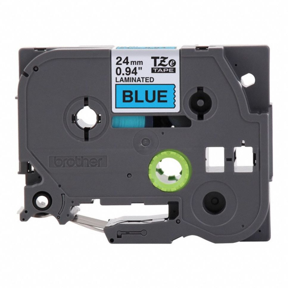 Combined Label and Ribbon Cartridge: 15/16 in x 26 1/4 ft, Polyester, Blue (Gloss), Indoor/Outdoor