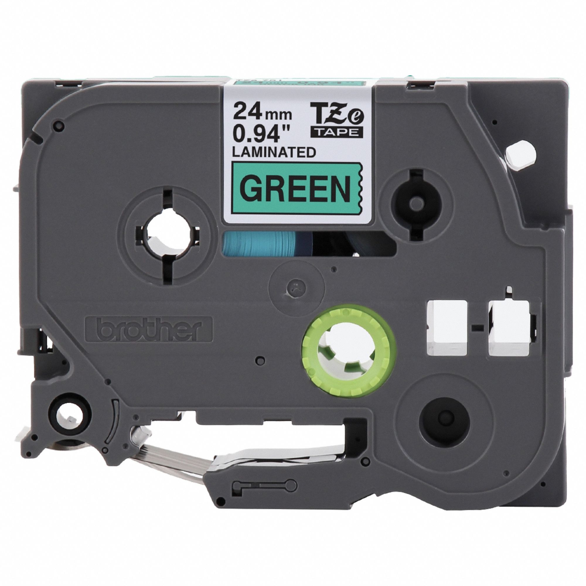 Combined Label and Ribbon Cartridge: 15/16 in x 26 1/4 ft, Polyester, Green (Gloss), Indoor/Outdoor