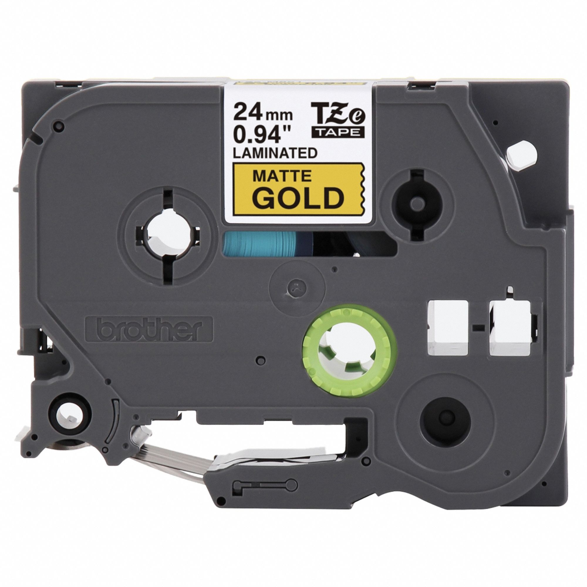 Combined Label and Ribbon Cartridge: 15/16 in x 26 1/4 ft, Polyester, Gold (Gloss), Indoor/Outdoor