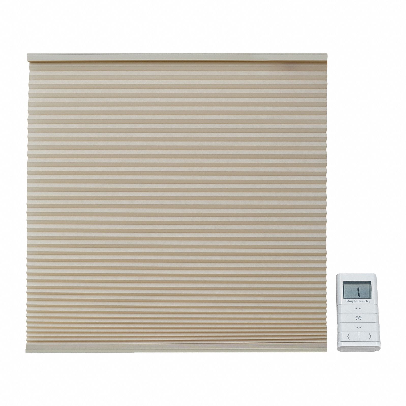 Motorized Remote Cellular Shade: Light Filtering, 72 in Ht, 69 in Wd, 3/8 mm Thick