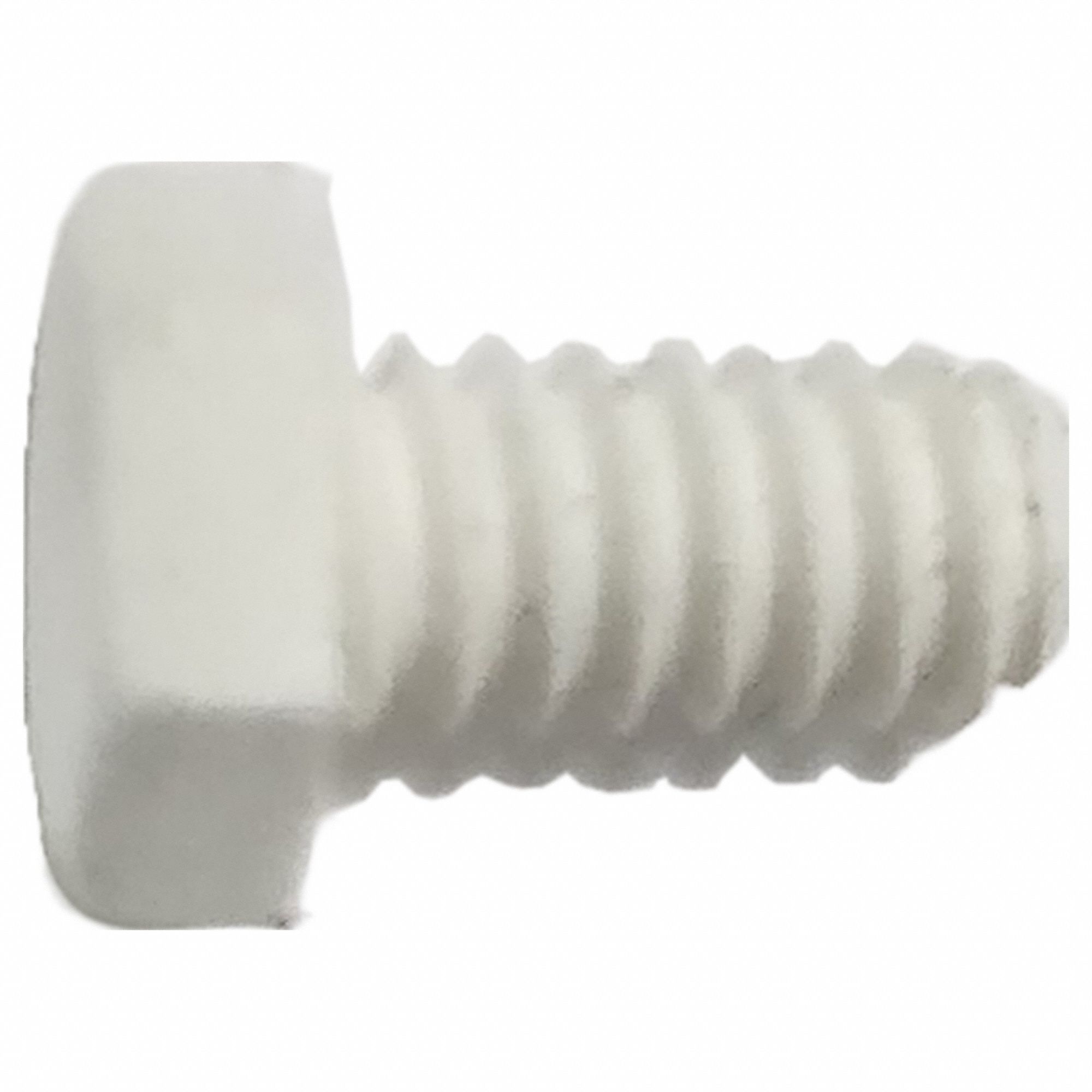 Hex Head Cap Screw: PTFE, Not Graded, Plain, 3/8"-16, Coarse, 1/2 in lg, Fully Threaded, Inch, 5 PK