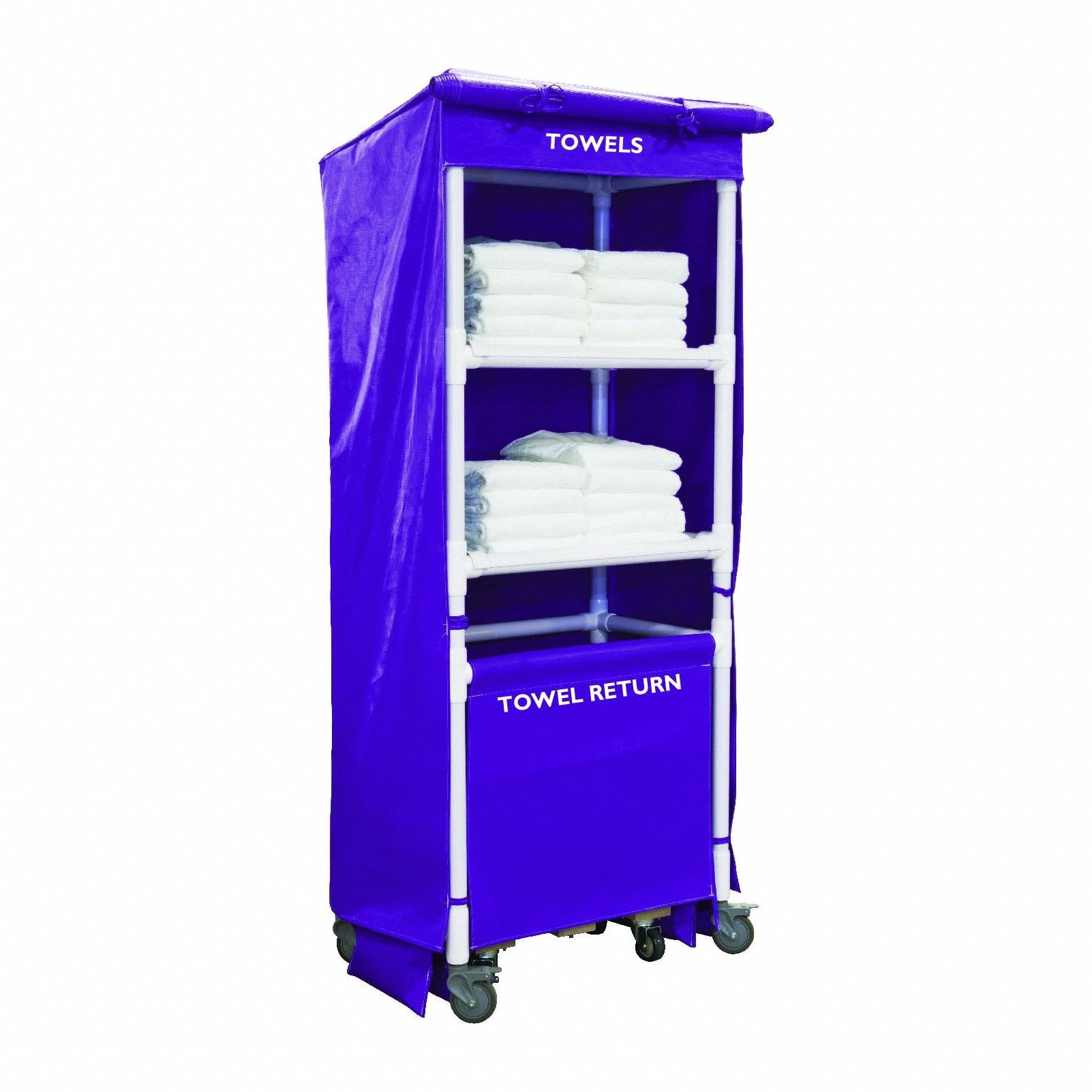 Towel Station: Purple, 42 in Overall Dp, 79 in Overall Ht, 21 in Overall Wd, PVC