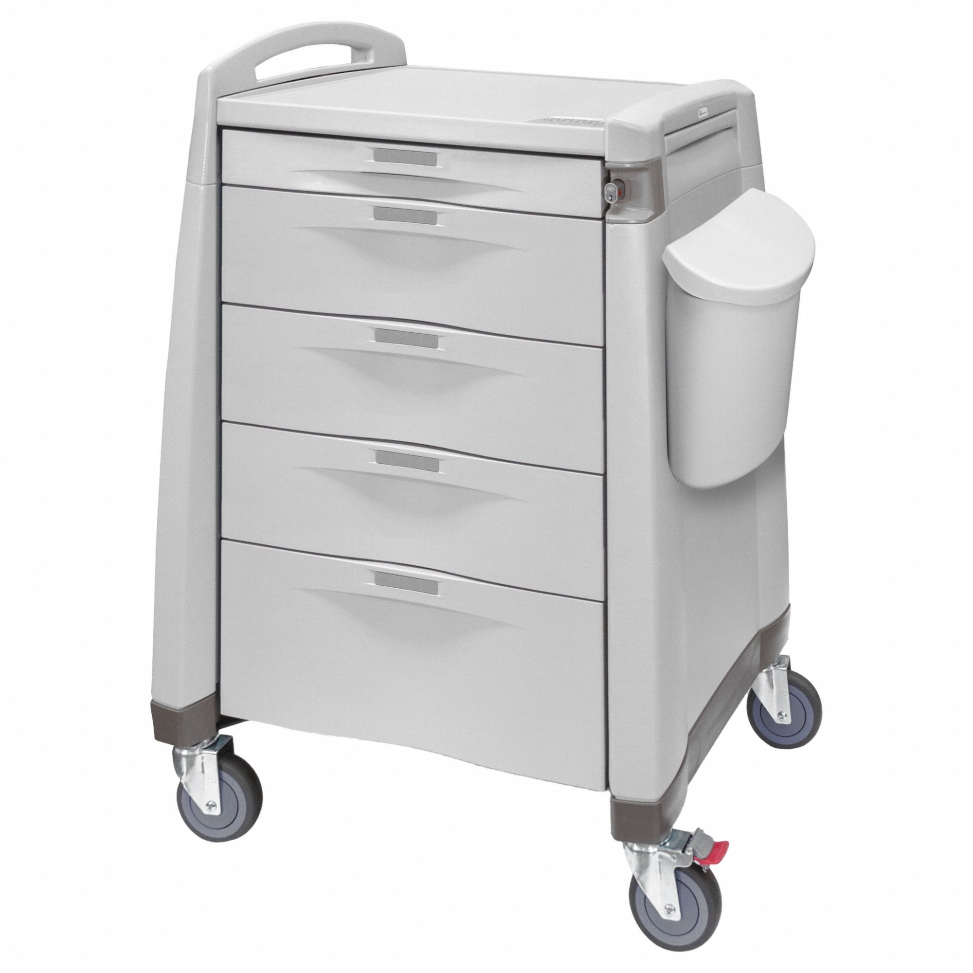 CAPSA HEALTHCARE, Polymer, (1) Swivel with Brake/(3) Swivel, Treatment Cart 816XA5AM10MCLCD