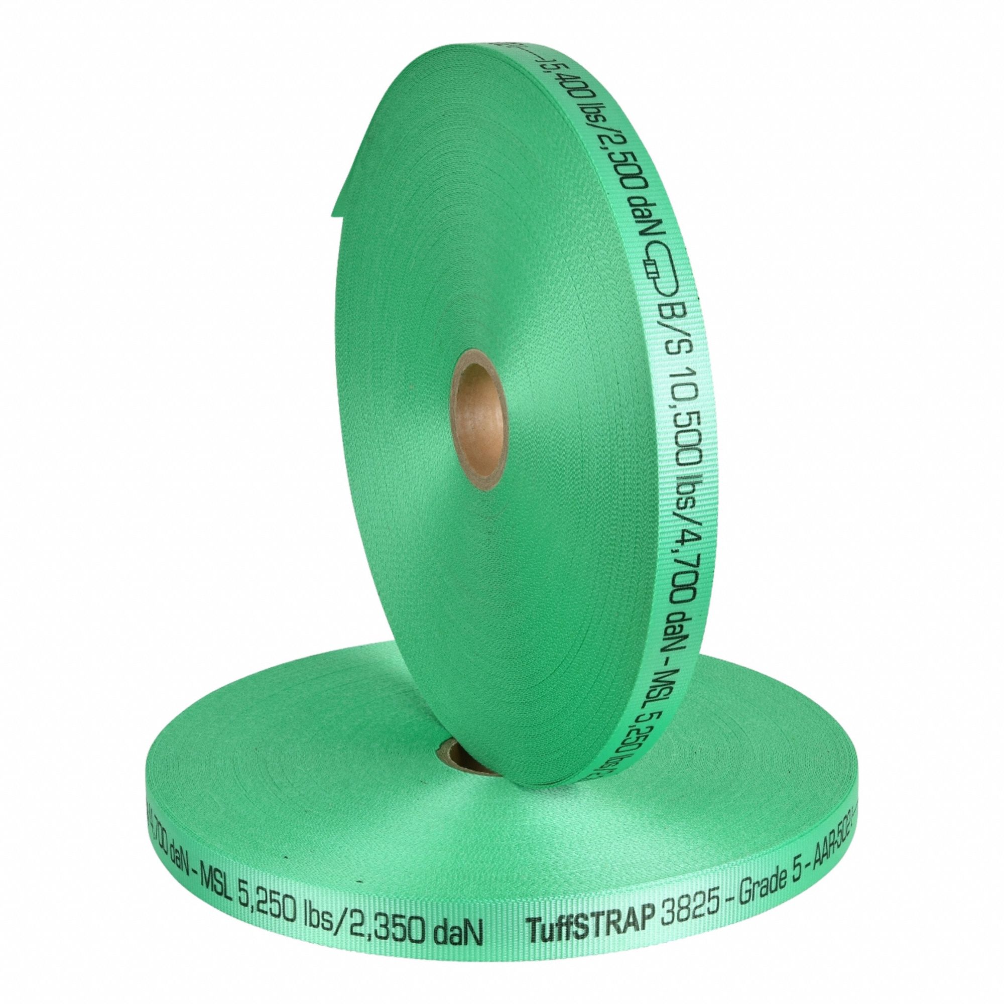 AAR Grade 5 Woven Polyester strapping- 5 coils,  Hand Strapping,  1 1/2 in Strapping Width,  PK 4