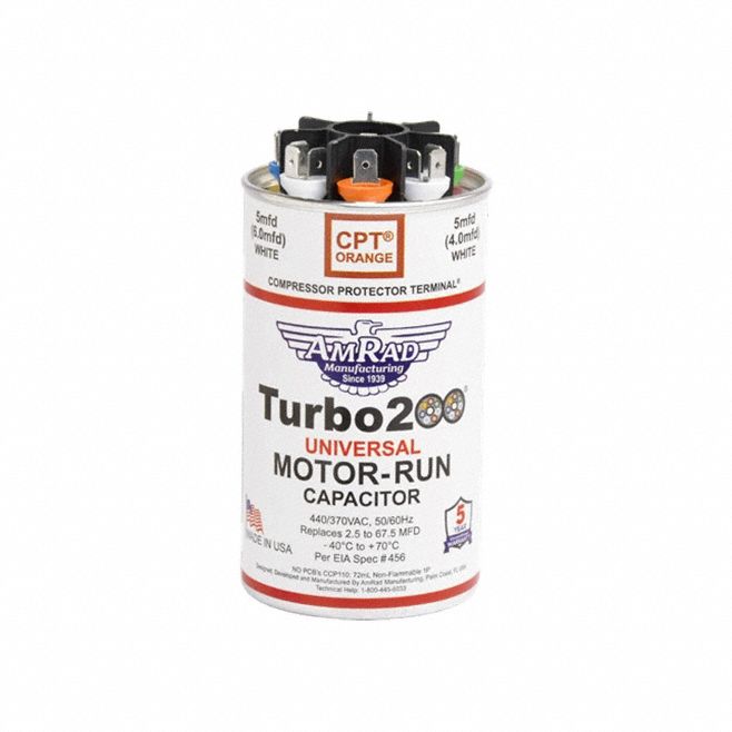 GLOBAL 2.5-67.5 MFD 440/370V AC Motor Run Capacitor - 2ELT2|Turbo