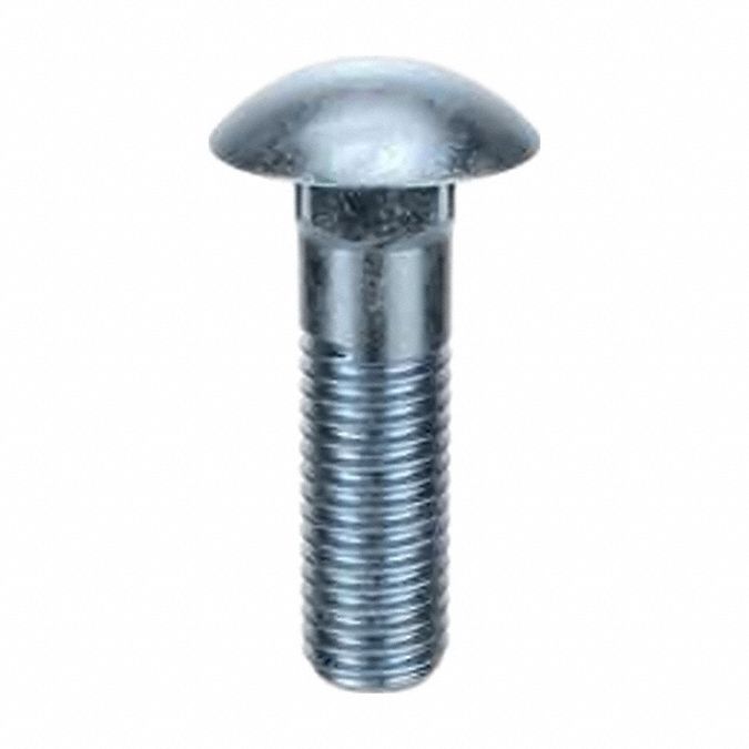 CARRIAGE BOLT, SQUARE, STEEL, UNC, GRADE 2, ZINC PLATED, ⅜"-16 THREAD, 3 IN L, INCH, 25 PK