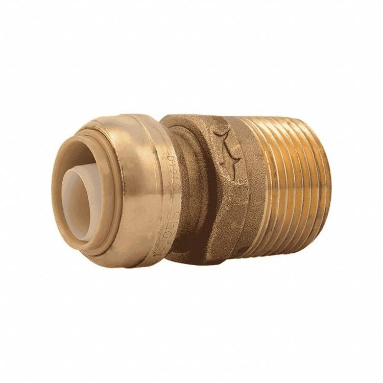 Push-Fit Adapter Fitting: 3/4 in Pipe x 1 in Pipe Size, Push-to-Connect x Push-to-Connect