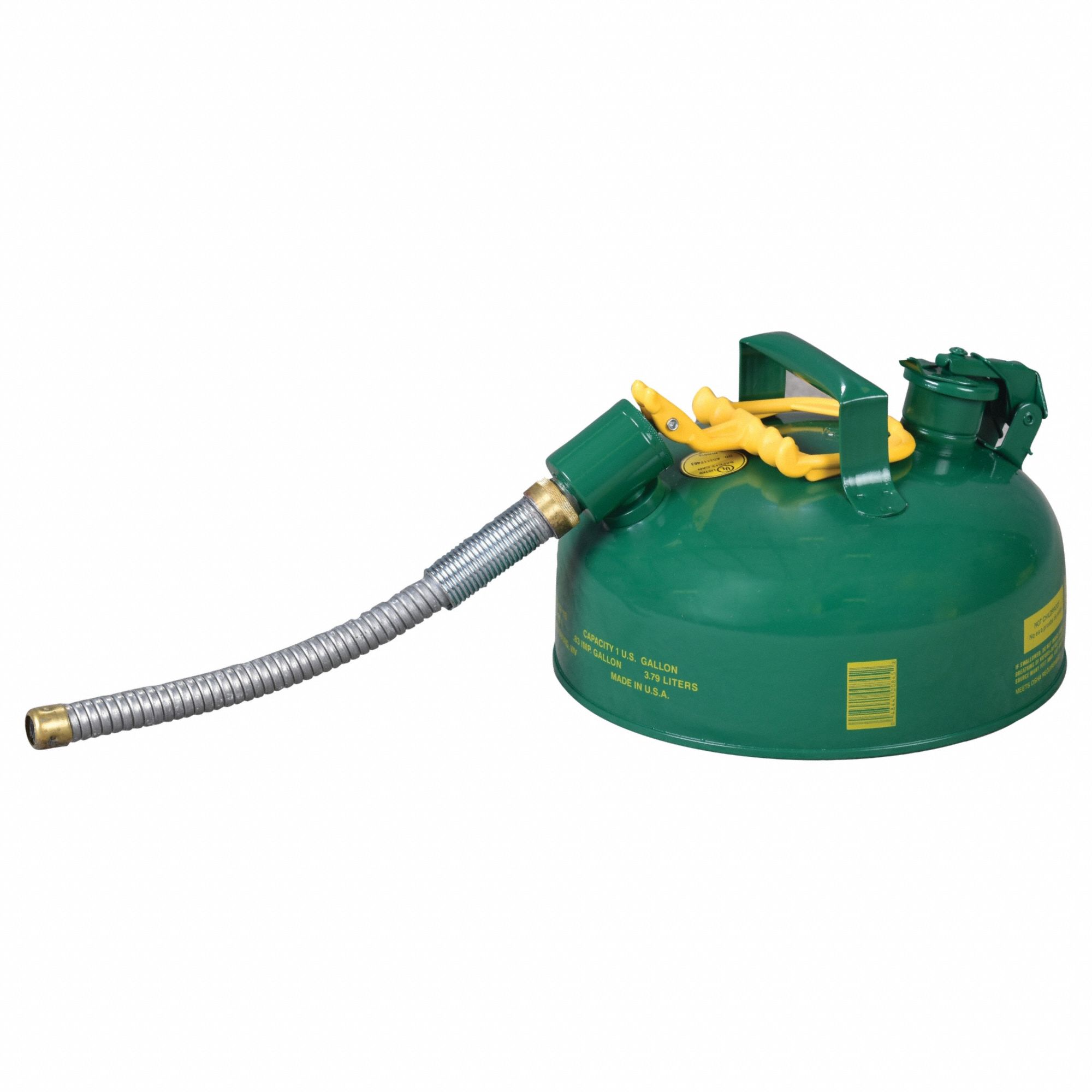 Type II Safety Can: For Use With Oil, 1 gal Capacity, Includes 7/8 in OD Hose, Green