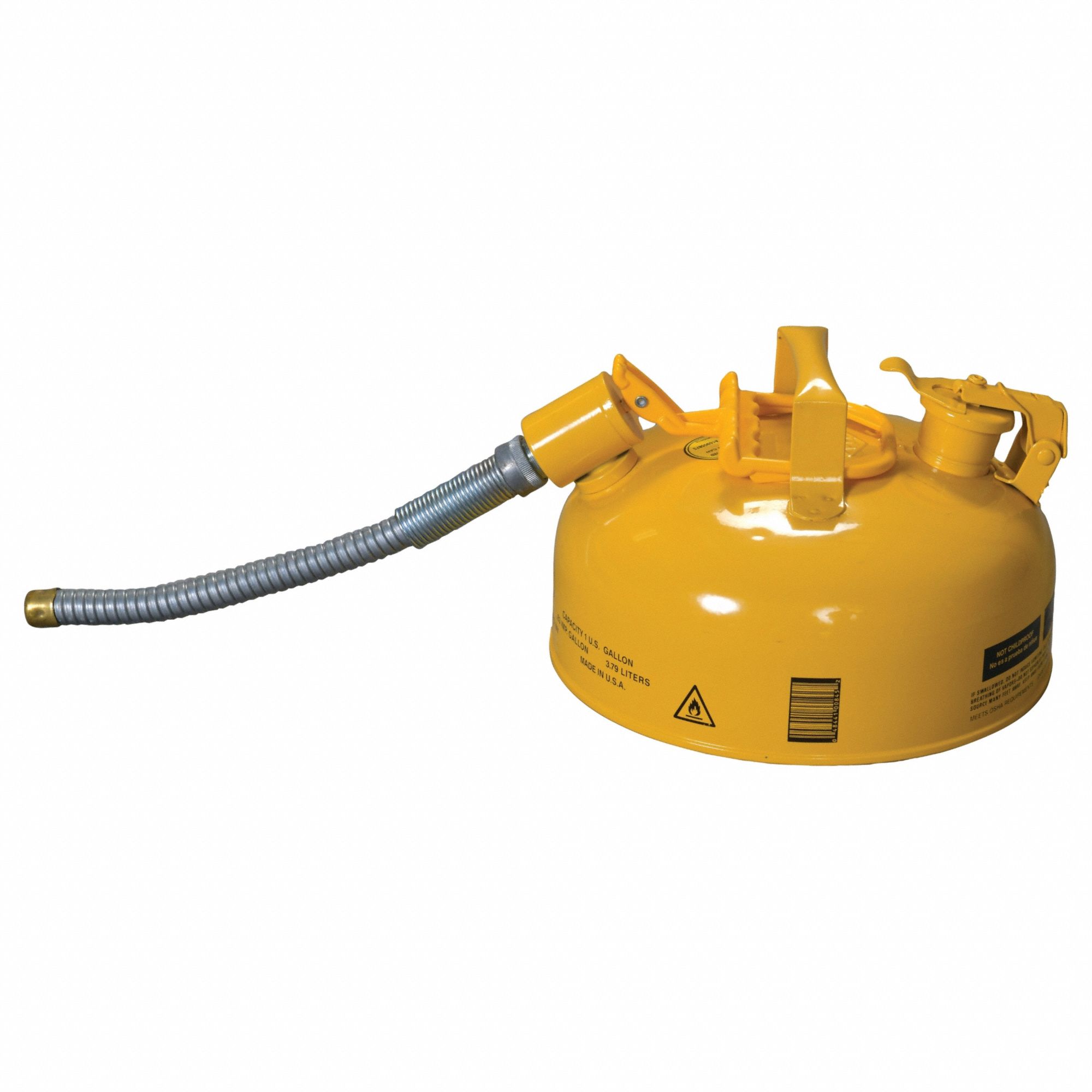 Type II Safety Can: For Use With Diesel, 1 gal Capacity, Includes 5/8 in OD Hose, Yellow