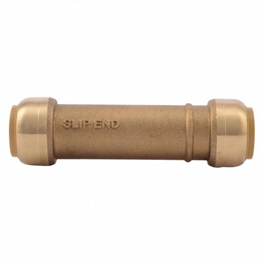 SHARKBITE Slip Coupling Brass, PushtoConnect x PushtoConnect, For
