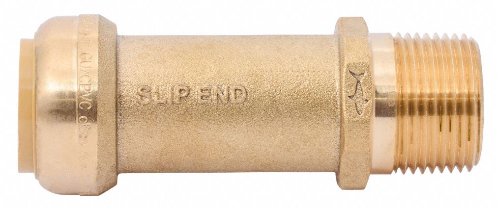 Push-Fit Adapter Fitting: Straight, 1 in OD x 1 in Pipe Size, Push-to-Connect x MNPT