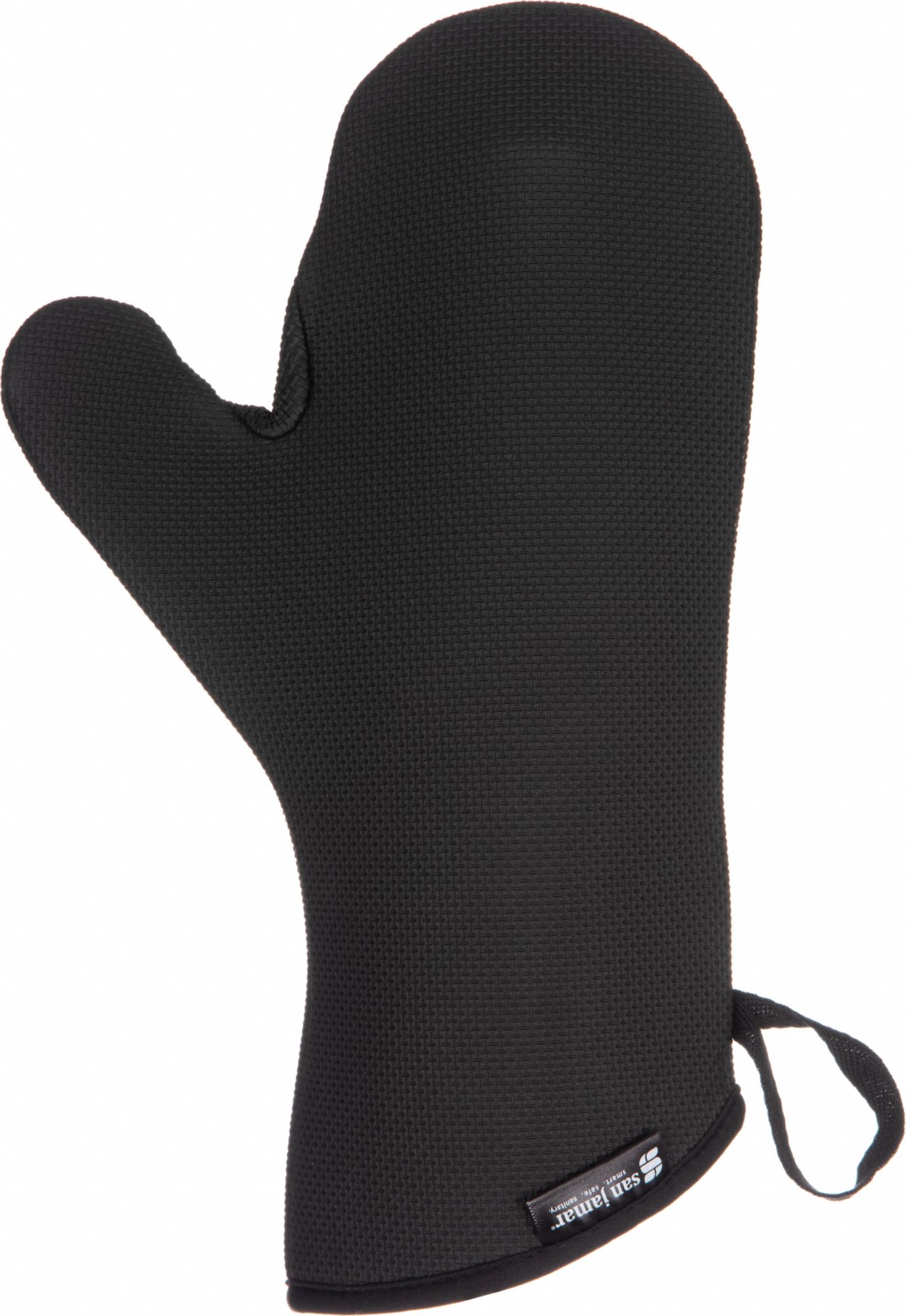 Oven Mitt: 500°F Max Temp, 13 in Overall Lg, Neoprene, Black