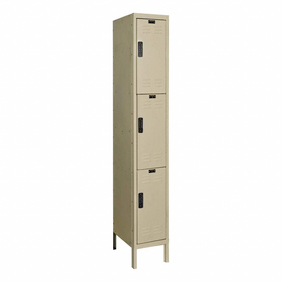 Wardrobe Locker: 12 in x 12 in x 78 in, Louvered, 3 Tiers, 1 Units Wide, Electronic Keypad