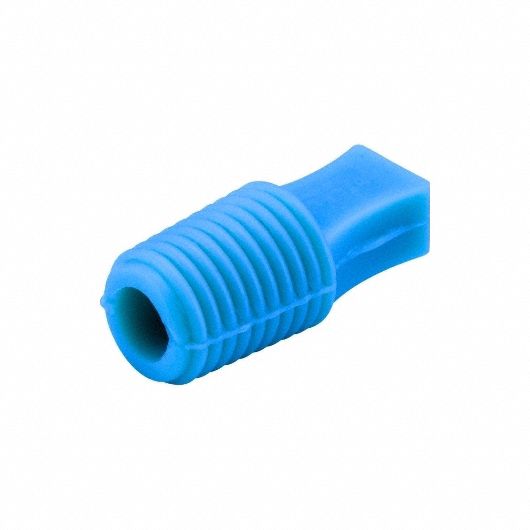Tapered Plugs: Silicone, For 0.48 in to 0.575 in Hole, Light Blue, 0.575 in Plug Dia at Top, 50 PK