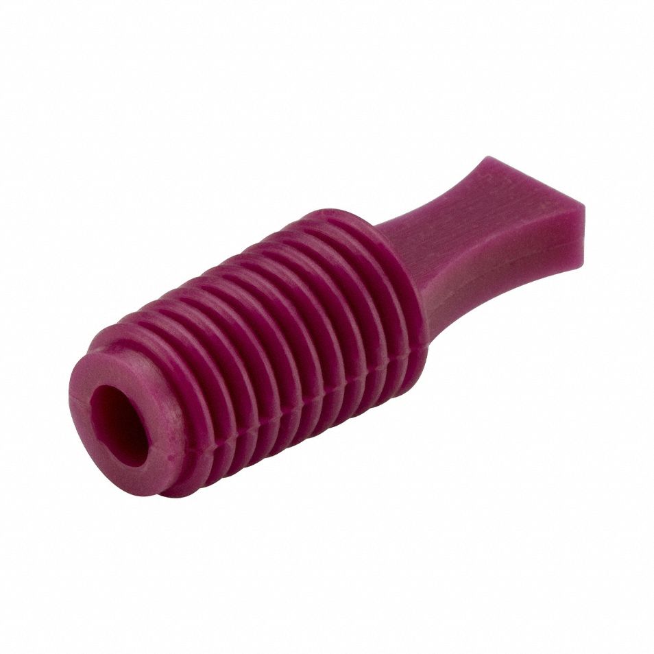 Tapered Plugs: Silicone, For 0.536 in to 0.63 in Hole, Purple, 0.63 in Plug Dia at Top, 50 PK